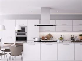 White Acrylic Modular Kitchen