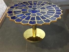 Imported Brass and Stone Side Table