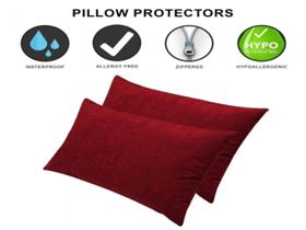 Waterproof Pillow Protector, 40X60 Cms / 16X24 Inch, Set Of 2 Pcs , (MAROON)