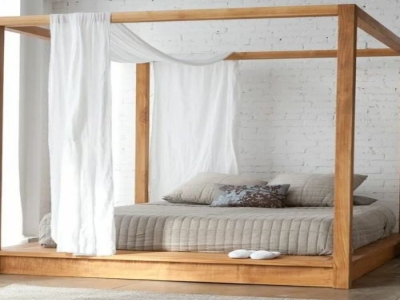 King Size Solid Wood Wooden Poster Bed
