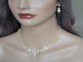 Necklace with solitaire Moissanite NeckLace with Earring NC004