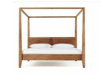 Full Size Teak Wood Wooden Four Poster Bed