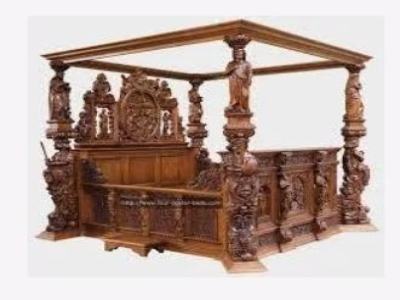 Four Poster Wooden Carving Bed