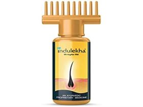 Indulekha Bringha Ayurvedic Hair Oil 50 ml Hair Fall Control and Hair Growth with Bringharaj & Coconut Oil  Comb Applicator Bottle for Men & Women