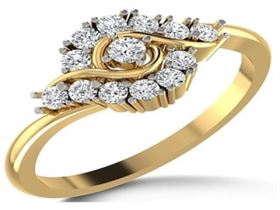 Moissanite Pear shape engagment Ring with 14k Gold 0152