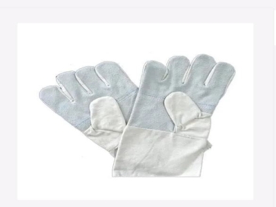 Safety Gloves Full Finger Half Leather Canvas Gloves