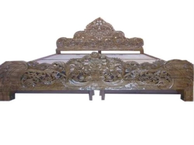 Brown Ace Wood Crafts Wooden Carved Bed