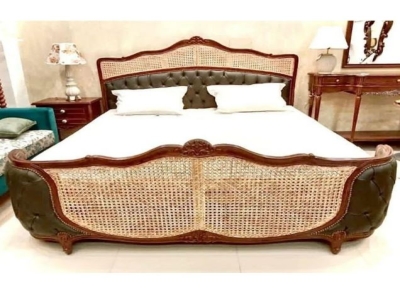 Rattan King Size Double Bed