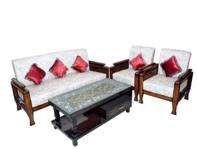 White Wooden Sofa Set