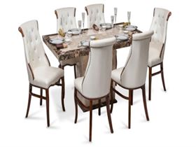 SiberianMarble 6 Seater Dining Set  