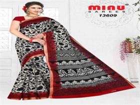 Minu Cotton Printed Saree for Women  Jaslin