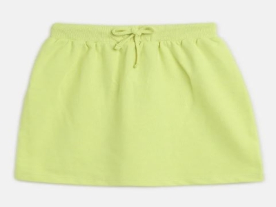 Girls Neon Green Terry Mini Skirt