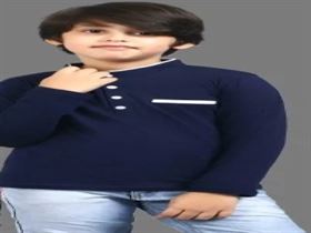 Lycra Cotton Blue Kids Collar T shirt