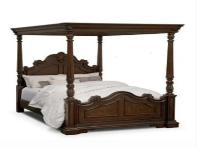 Star Teakwood Wooden Designer King Size Double Bed