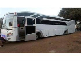 White And Black Luxury Bus Body