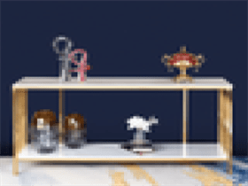 The Square Piped Double Decker Console Table - Gold