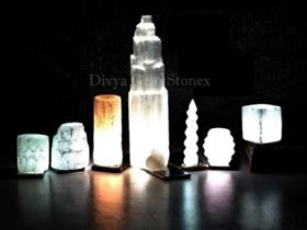 SELENITE TEALIGHT AND LAMPS