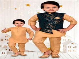Kids Ethnic Wear Kurta Pyjama Waistcoat Set for Boys