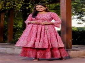 High slit pink color 2 piece