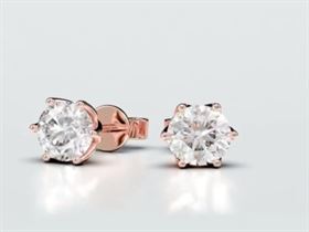 2.00ct Certified Radiant cut Moissanite in 14 k gold Earing