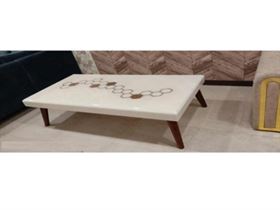 Center Table White Onyx Marble