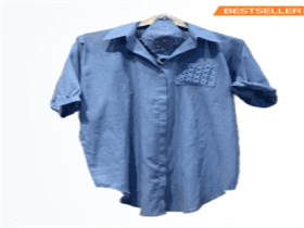 Lagoon Blue Long Cotton Shirt with Face Mask
