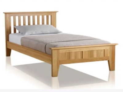 Light Brown Wooden Single Bed