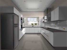 U shaped modular kitchen layout
