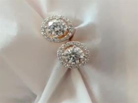 Moissanite Earrings in 14k gold