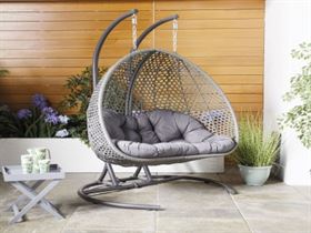 Double seater swing with cushions