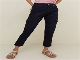 LOV Dark Blue Josie Cargo Cropped Jeans