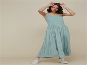 Nuon Sage Green Tiered Dress