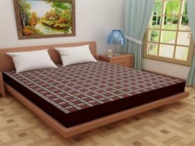 Waterproof Terry Printed Printed Mattress Protector (1Qty), 182X198 Cms / 72x78 Inches, (Coffee)
