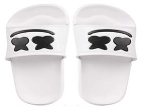 White Black Men Slipper Flip Flops Slider Pvc
