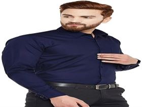 Cotton Van Heusen Navy Blue Shirt